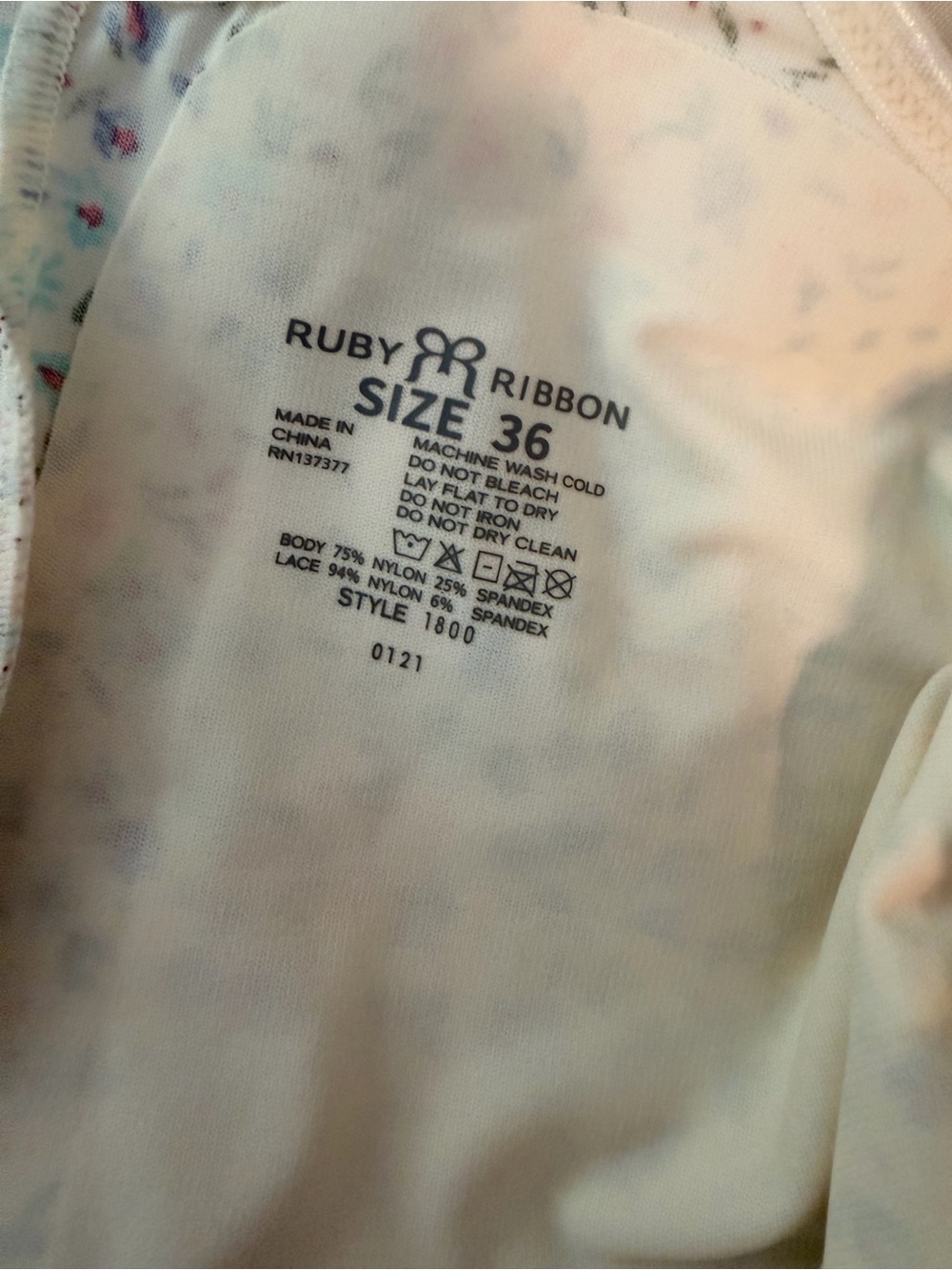 Ruby Ribbon 1800 Floral Heritage Lace Cami - Size 36 - Firm Compression - Picture 5 of 6